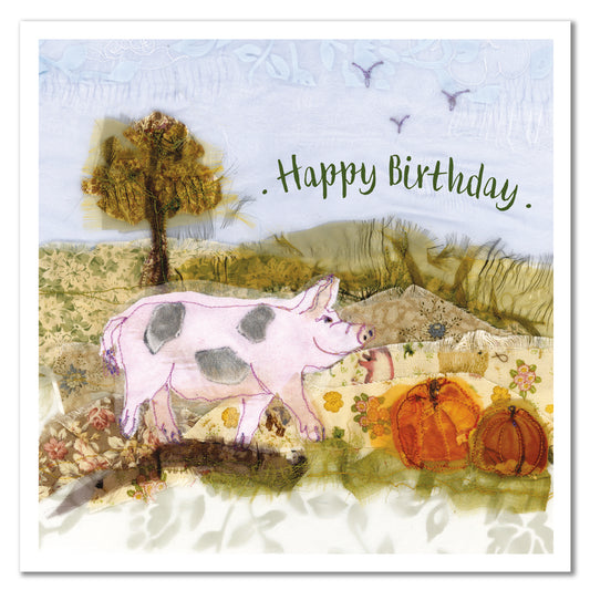 Happy Birthday Pig in Muck Greetings Card