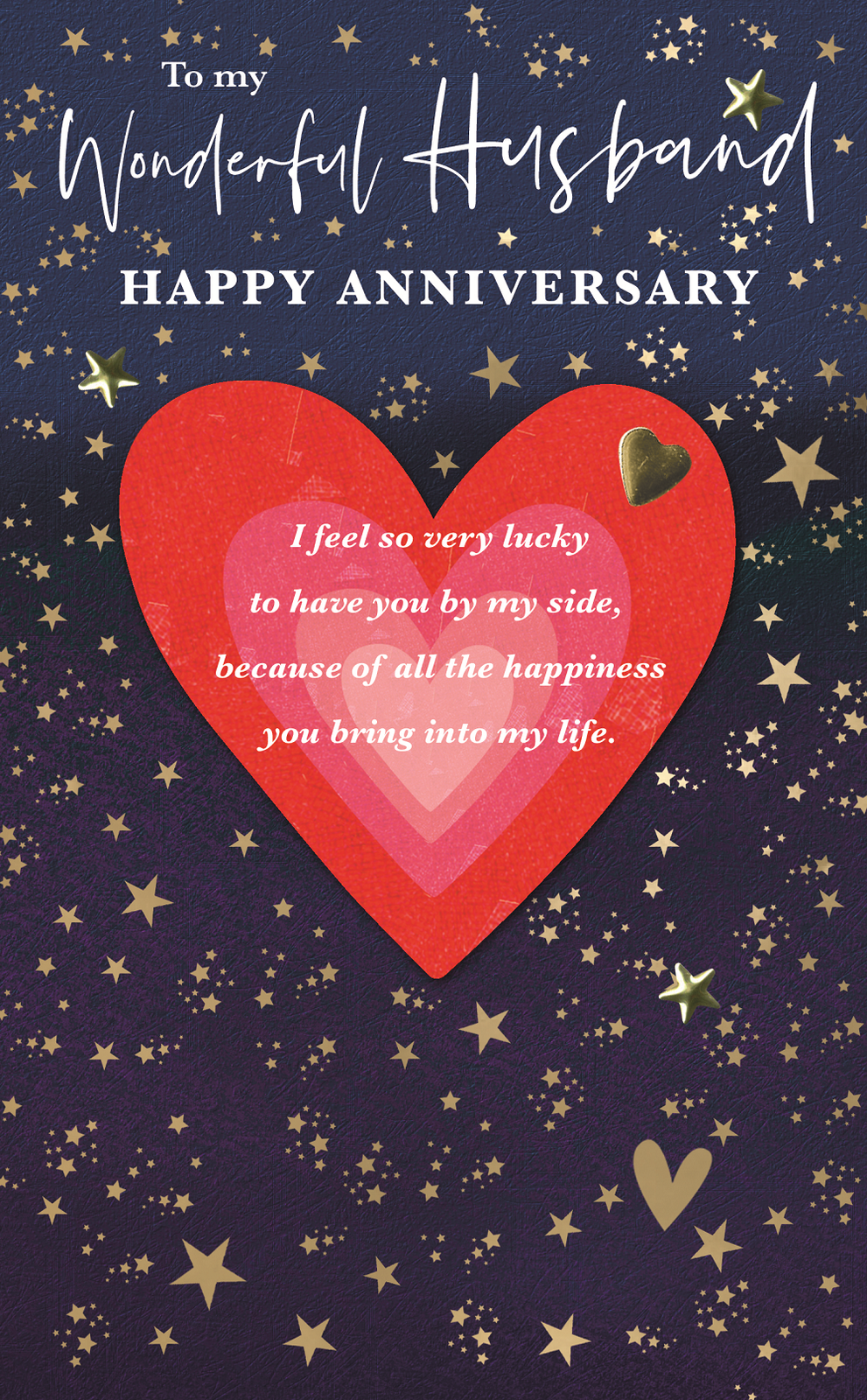 Wonderful Husband Anniversary - Constellations & Heart Greetings Card