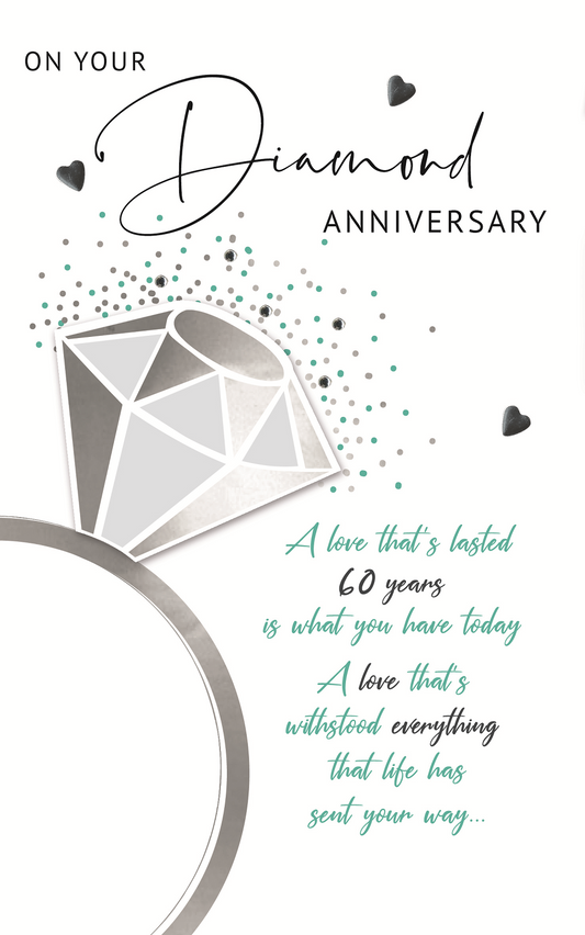 Diamond Anniversary - Diamond Ring Greetings Card