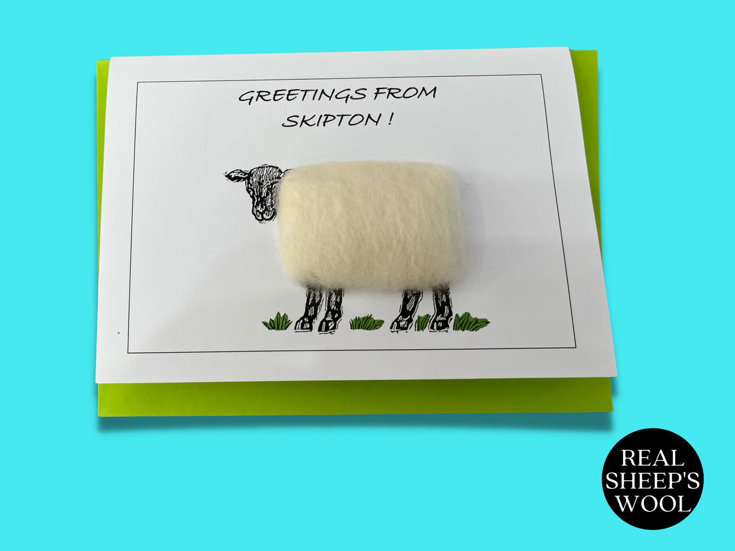 Greetings From Skipton - Real Sheep's Wool Greetings Card