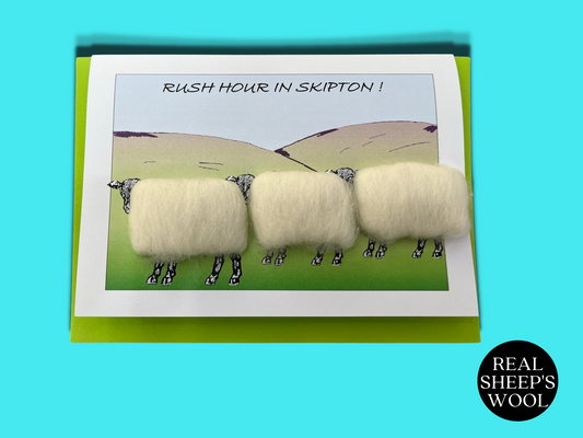 Rush Hour In Skipton - Real Sheep's Wool Greetings Card