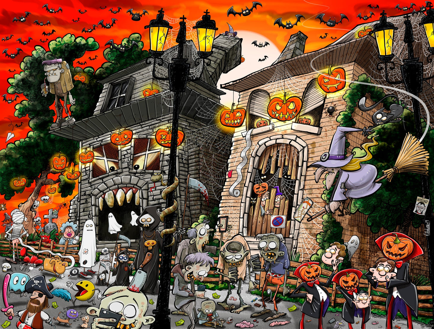 Chaos at Halloween 500 Piece Puzzle (picture)